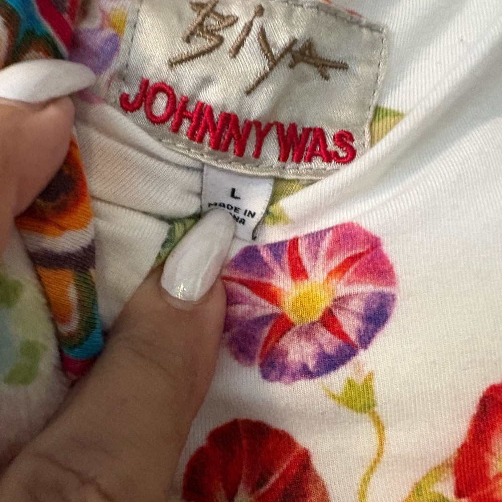 Johnny Was Vibrant Floral Hooded Coat size large,zip front, hooded with pockets - Picture 9 of 11
